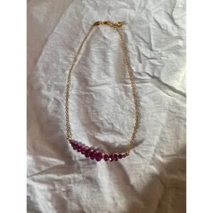 KIRKS FOLLY RARE/SIGNED "STUNNING CARRIE NECKLACE WITH PURPLE BEADS" SUPERB
